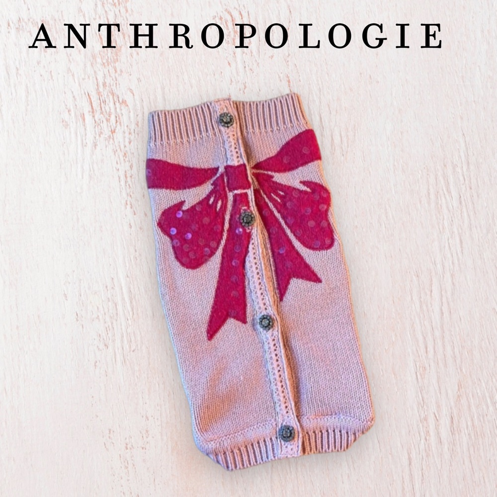Anthropologie Cameo Sequin Bow Sweater